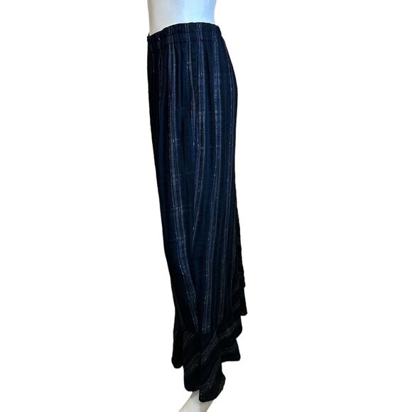 Bryan Emerson Blue & Black Lightweight Wool Blend Modest Maxi Skirt One Size S-L - Picture 4 of 11